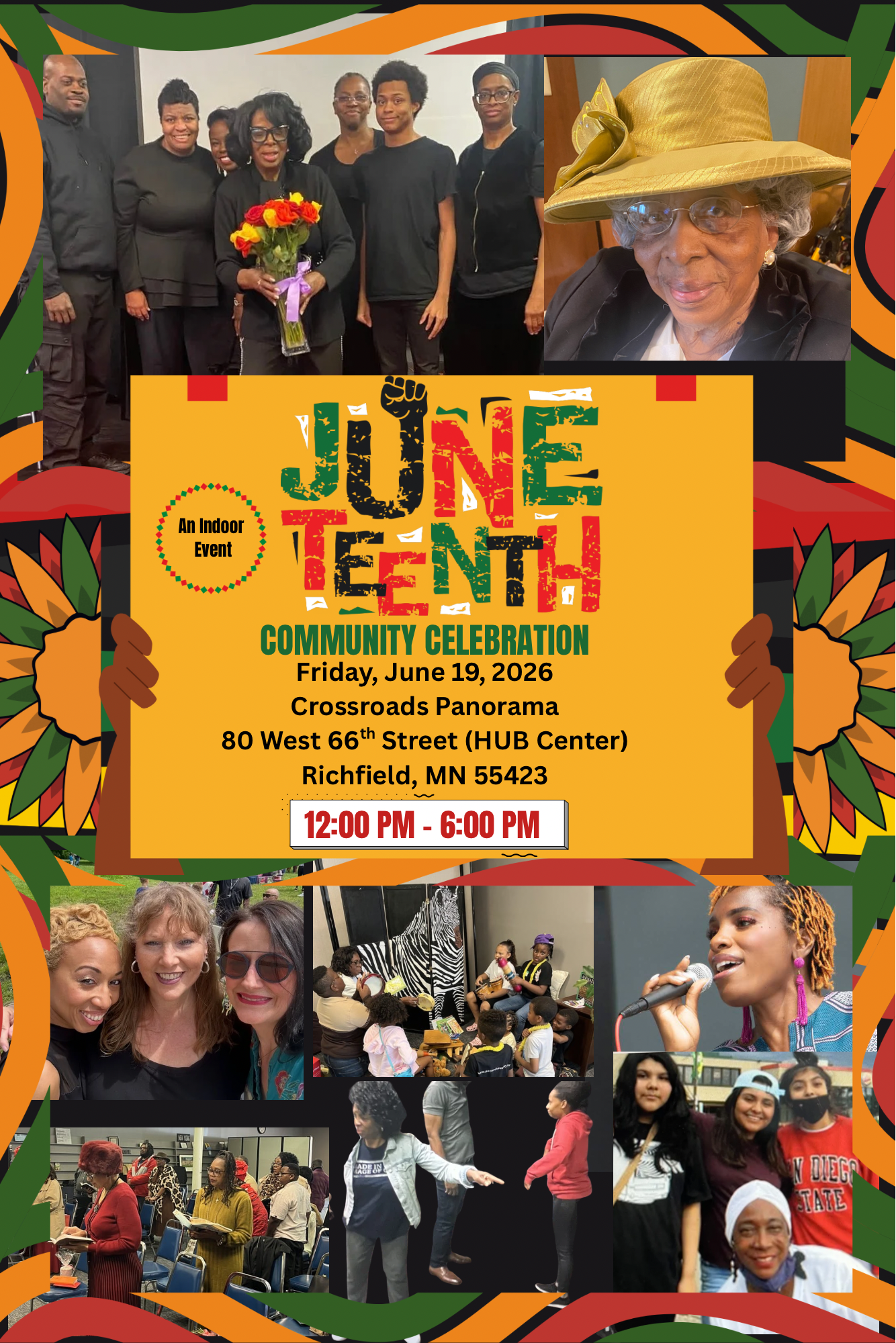Red Yellow and Green Modern Juneteenth Photo Collage - 1